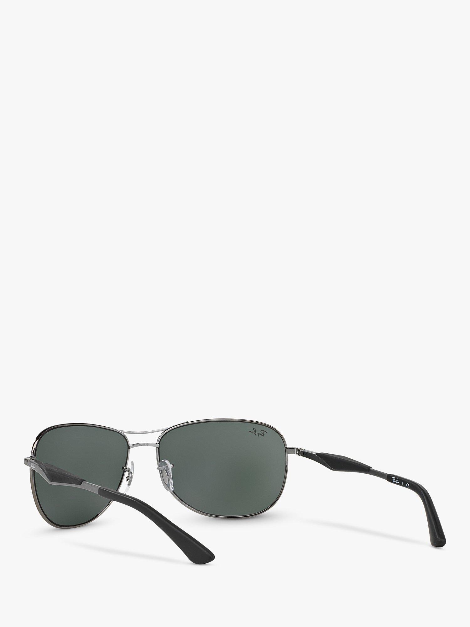 Product image 6 of 11, which shows Ray-Ban RB3519 59 Men's Aviator Sunglassess, Gunmetal/Grey