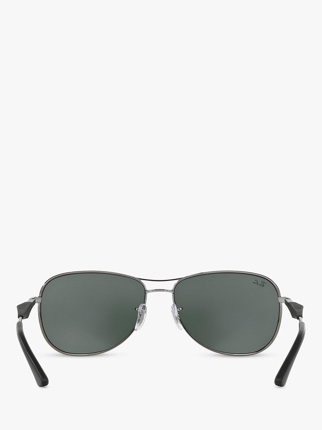 Product image 7 of 11, which shows Ray-Ban RB3519 59 Men's Aviator Sunglassess, Gunmetal/Grey