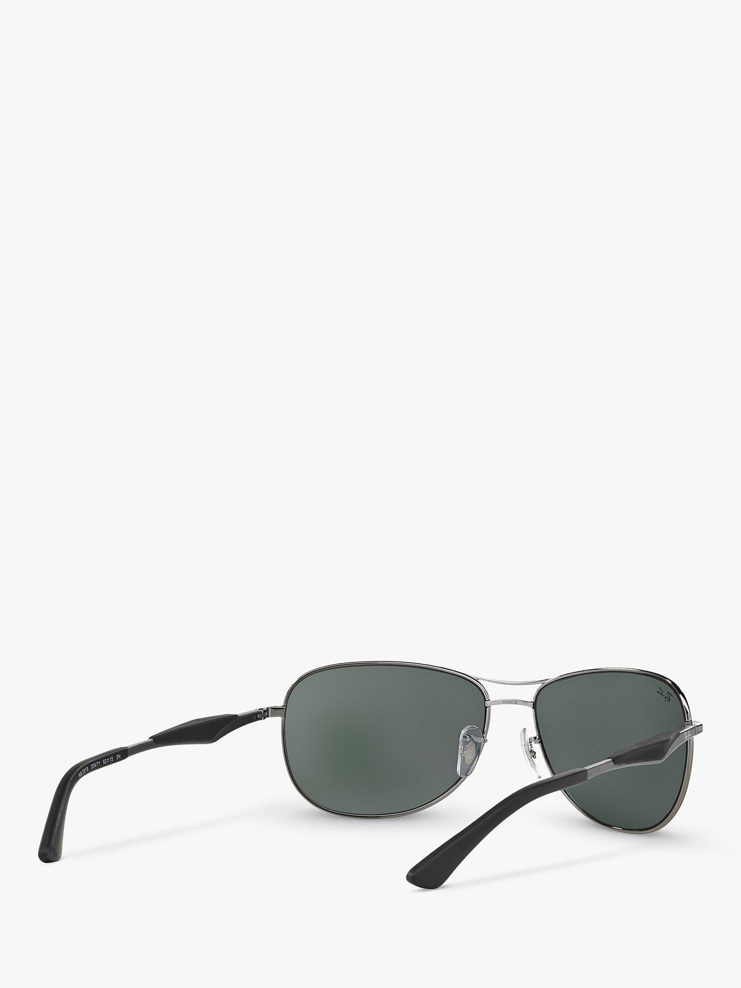 Product image 8 of 11, which shows Ray-Ban RB3519 59 Men's Aviator Sunglassess, Gunmetal/Grey