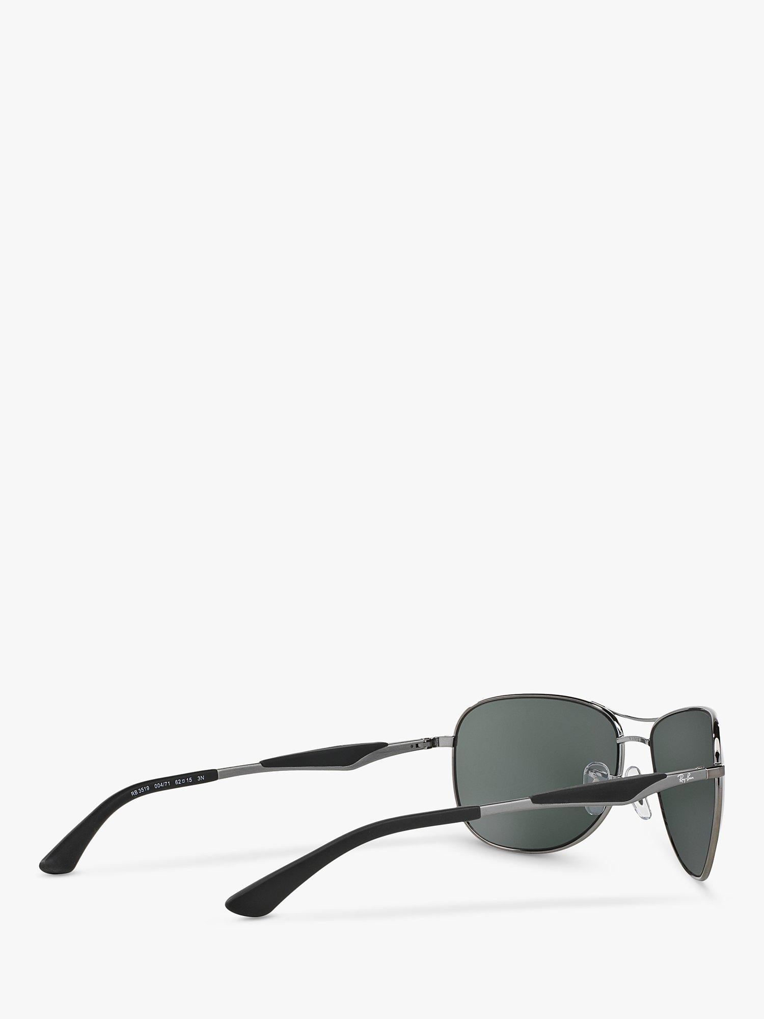 Product image 9 of 11, which shows Ray-Ban RB3519 59 Men's Aviator Sunglassess, Gunmetal/Grey