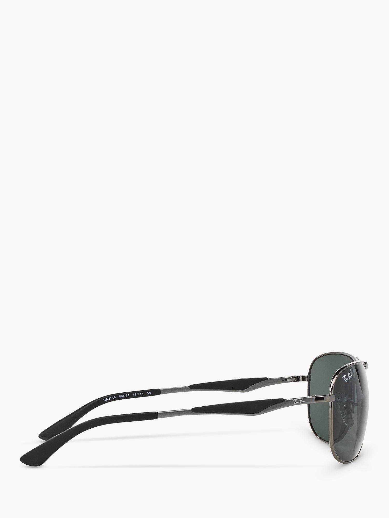 Product image 10 of 11, which shows Ray-Ban RB3519 59 Men's Aviator Sunglassess, Gunmetal/Grey