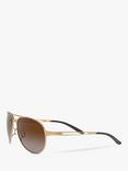 Oakley OO4054 Women's Caveat Pilot Sunglasses, Gold/Brown Gradient