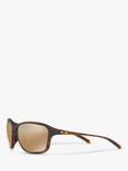 Oakley OO9297 Women's She's Unstoppable Polarised Rectangular Sunglasses, Tortoise/Mirror Brown