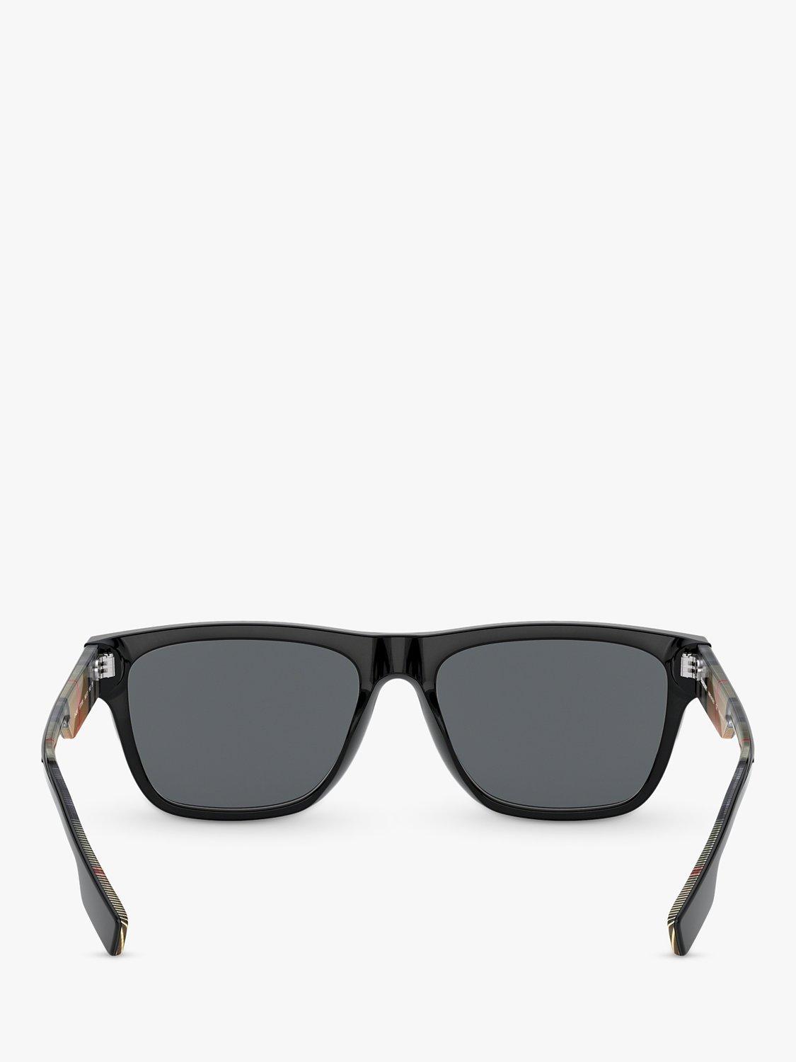Product image 7 of 11, which shows Burberry BE4293 Men's Polarised Square Sunglasses, Black/Grey