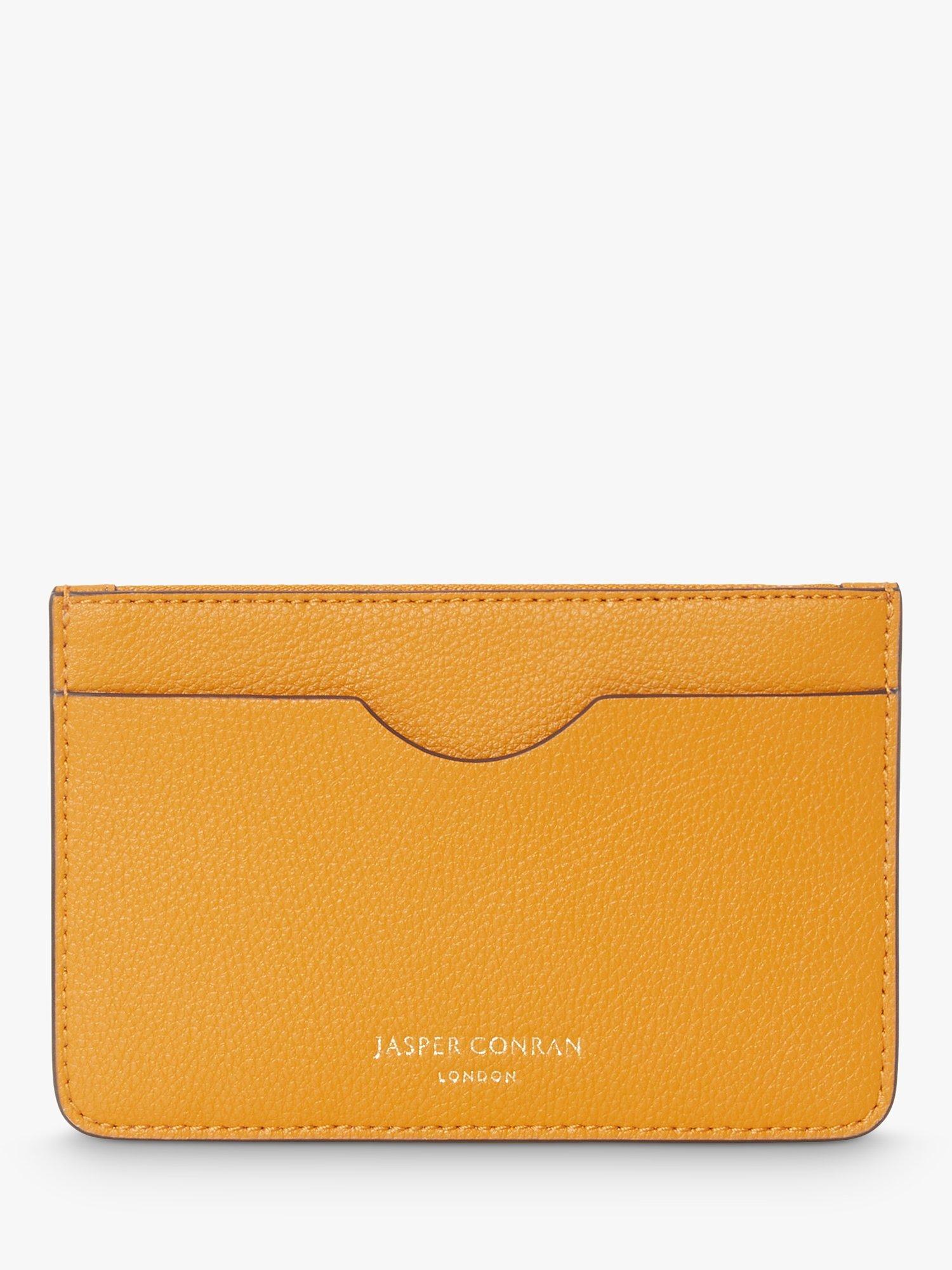 Product image 1 of 3, which shows Jasper Conran London Bryn Leather Zip Card Holder, Yellow