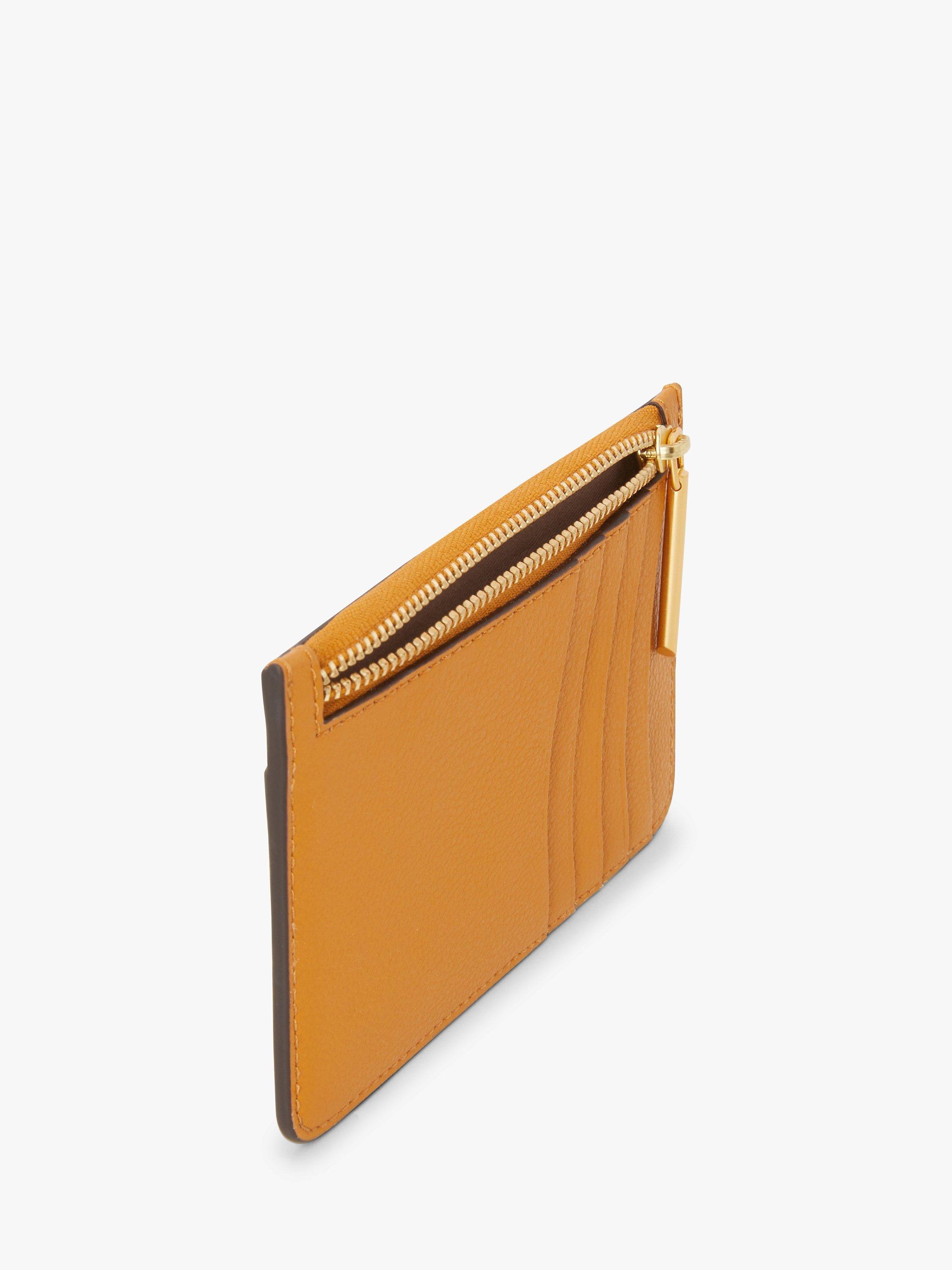 Product image 2 of 3, which shows Jasper Conran London Bryn Leather Zip Card Holder, Yellow