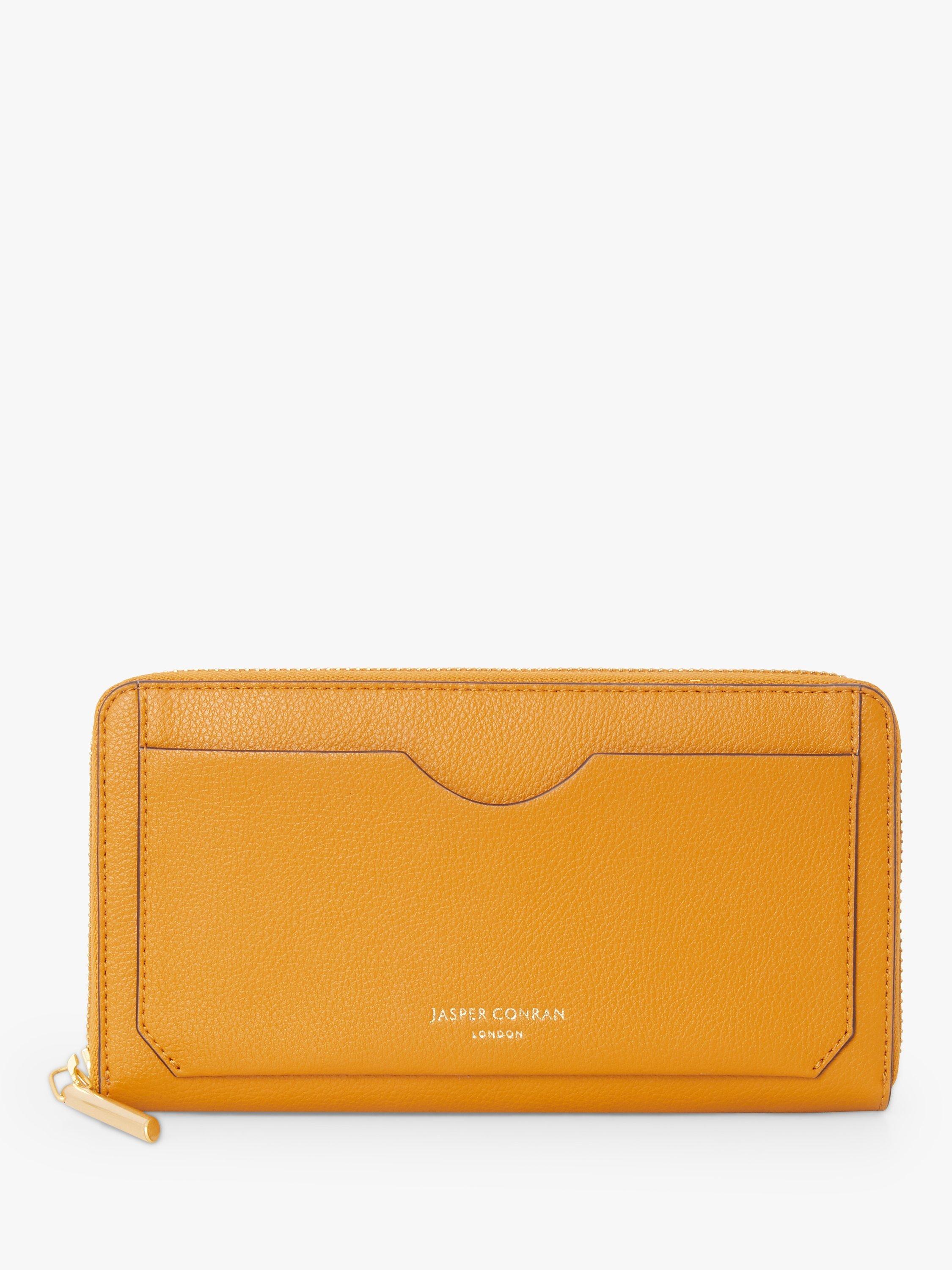 Product image 1 of 4, which shows Jasper Conran London Brynn Large Leather Zip Around Purse, Orange