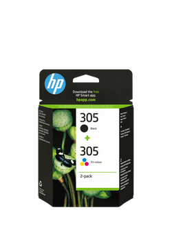 HP 305 Ink Cartridge Black & Tri-Colour Multipack, Pack Of 2, Black/Tri-colour