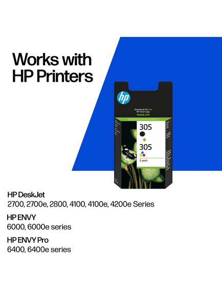 HP 305 Ink Cartridge Black & Tri-Colour Multipack, Pack Of 2 - view 2, Black/Tri-colour