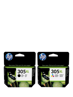 HP 305XL Ink Cartridge Black & Tri-Colour Multipack, Pack Of 2, Black/Tri-colour
