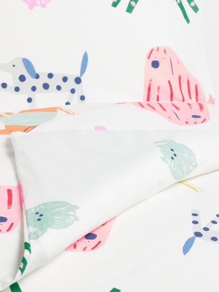 John Lewis Easy Care Park Pals Reversible Duvet Cover and Pillowcase Set - view 2, Multi