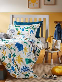 John Lewis Easy Care Jungle Boogie Reversible Duvet Cover and Pillowcase Set - view 2, Multi