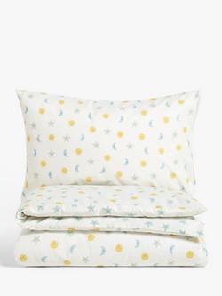 John Lewis Night and Day Reversible Toddler Pure Cotton Duvet Cover & Pillowcase Set, Multi