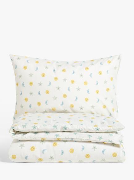 John Lewis Night and Day Reversible Toddler Pure Cotton Duvet Cover & Pillowcase Set, Multi
