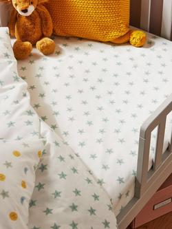 John Lewis Night & Day Print Fitted Cotton Baby Sheet, Pack of 2 - view 2, Multi