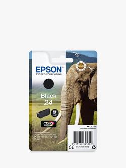 Epson Elephant 24 Ink Cartridge, Black, Black