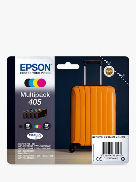 Epson Suitcase 405 Inkjet Printer Cartridge Multipack, Pack of 4, Multi