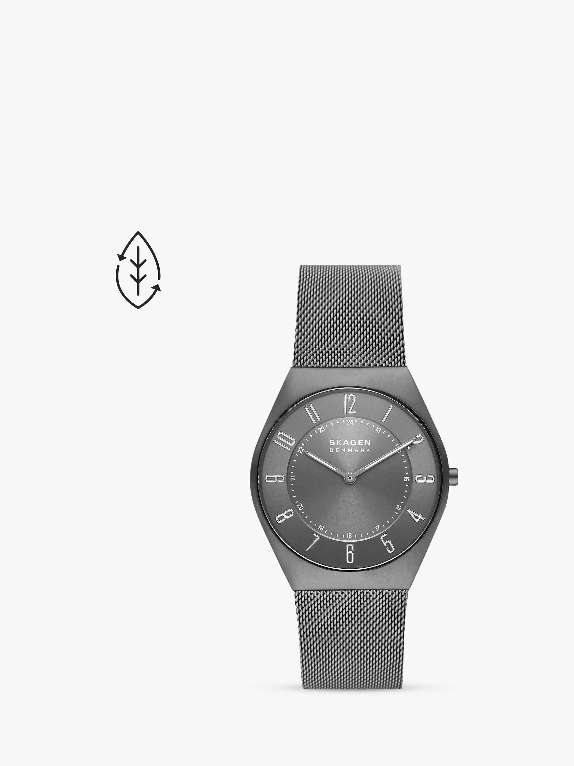 Skagen Men's Grenen Ultra Slim Mesh Bracelet Strap, Charcoal SKW6824