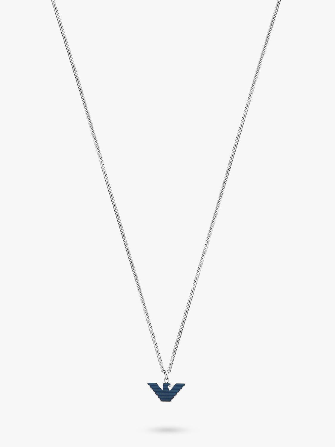 Emporio Armani  Men's Logo Pendant Necklace, Silver EGS2909040