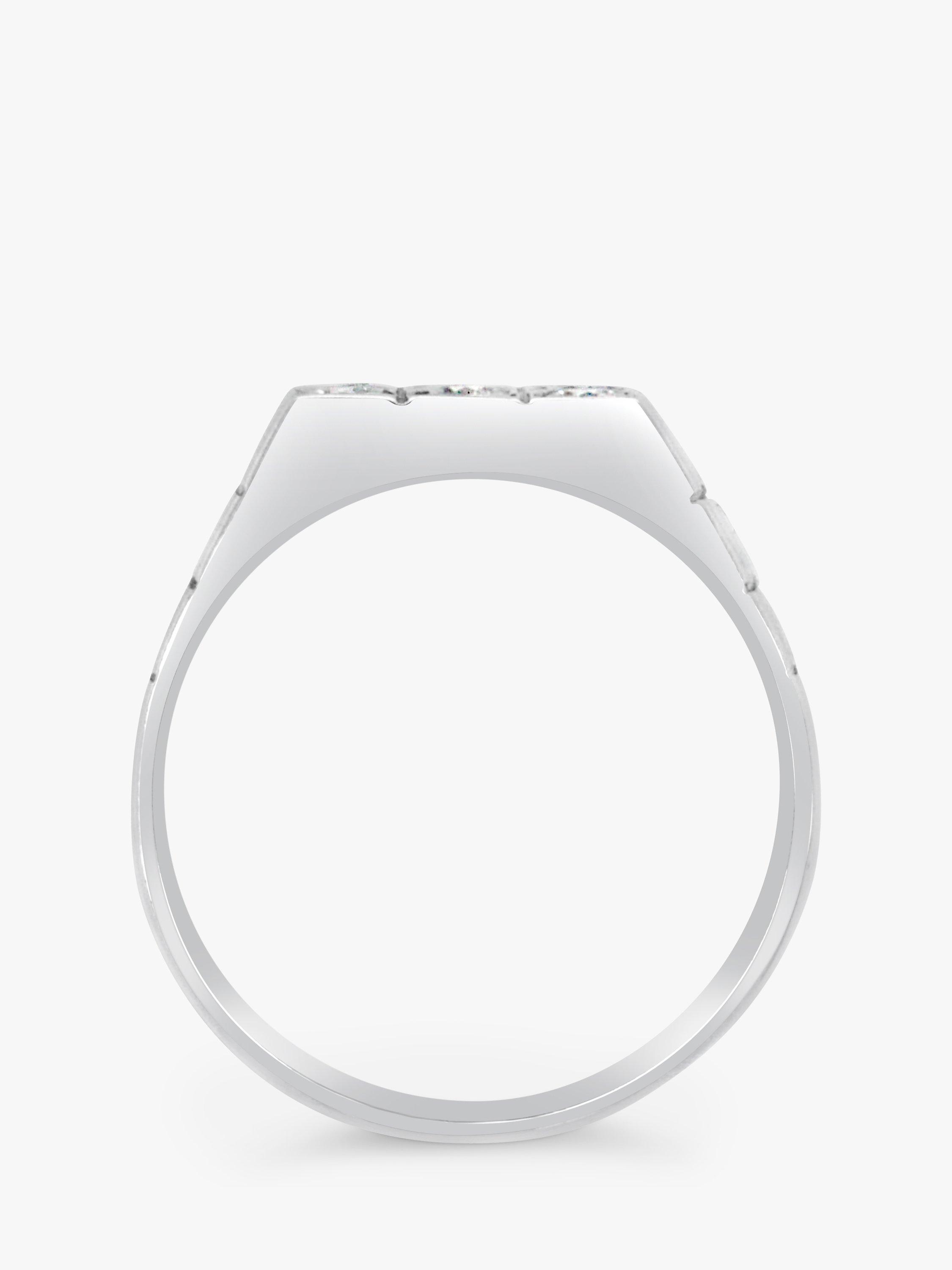 Product image 3 of 4, which shows Milton & Humble Jewellery Pre-Loved 14ct White Gold Flat Top Diamond Ring