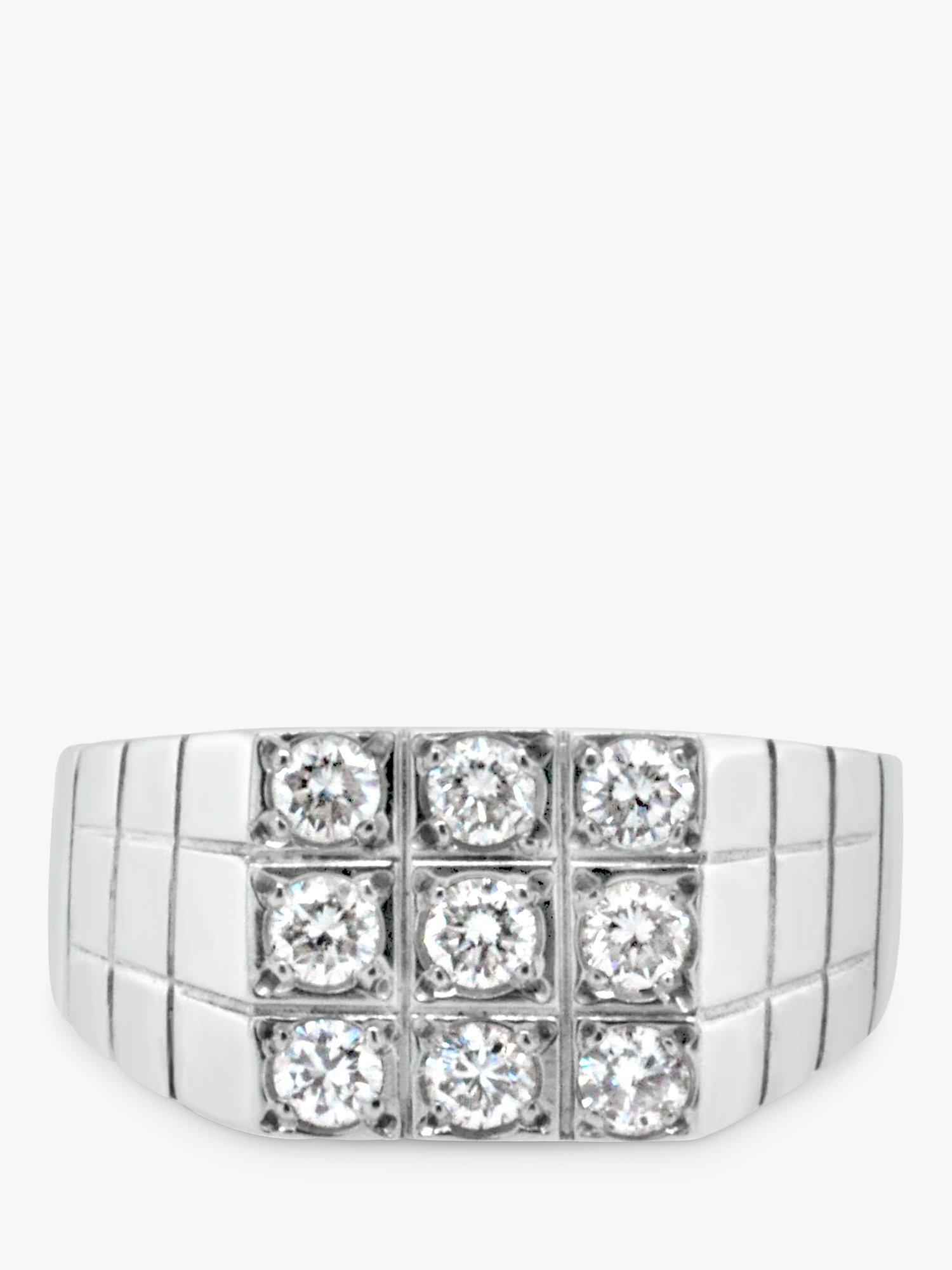 Product image 4 of 4, which shows Milton & Humble Jewellery Pre-Loved 14ct White Gold Flat Top Diamond Ring