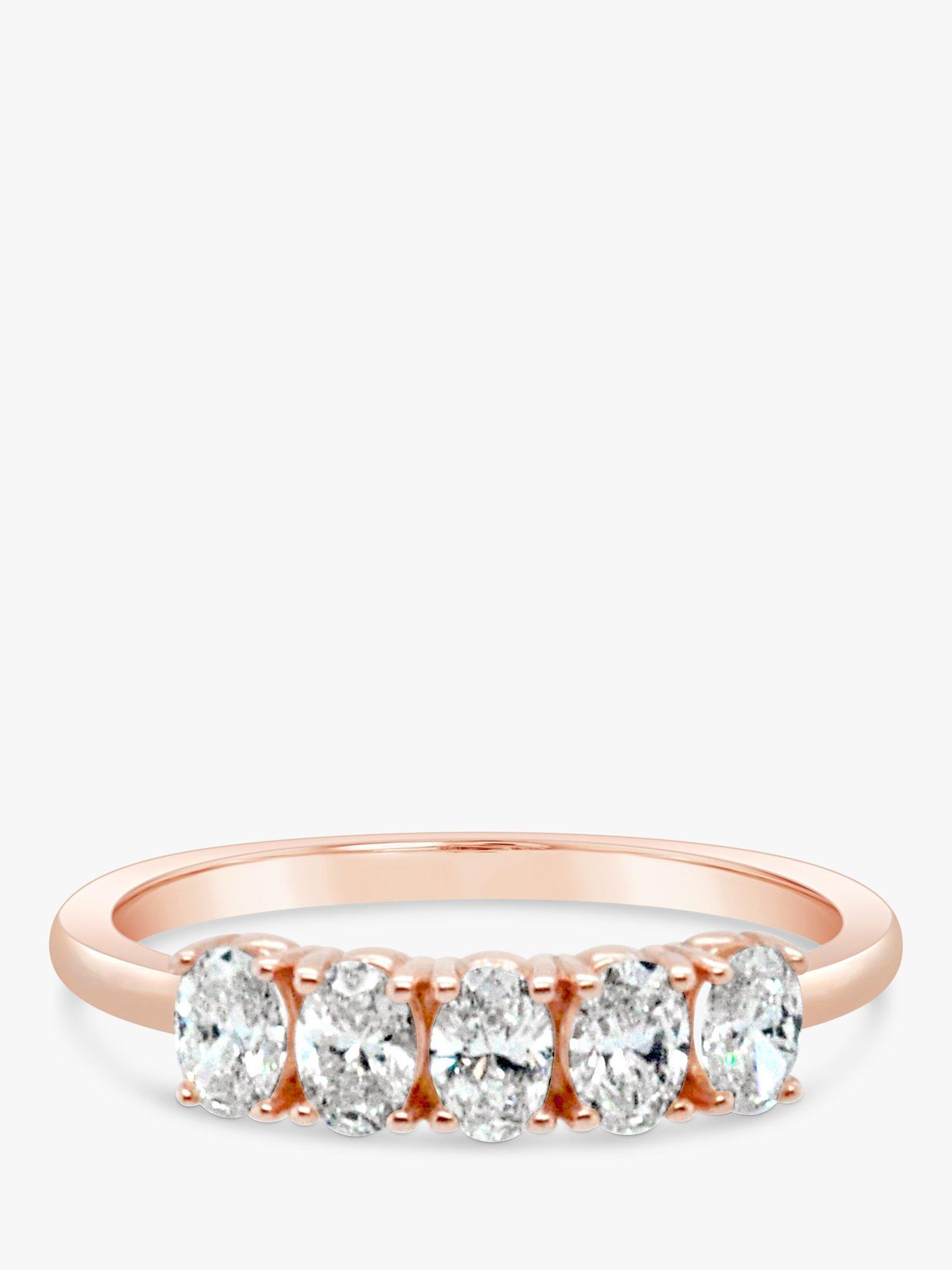 Product image 1 of 4, which shows Milton & Humble Jewellery Pre-Loved 14ct Rose Gold Oval Diamond Ring