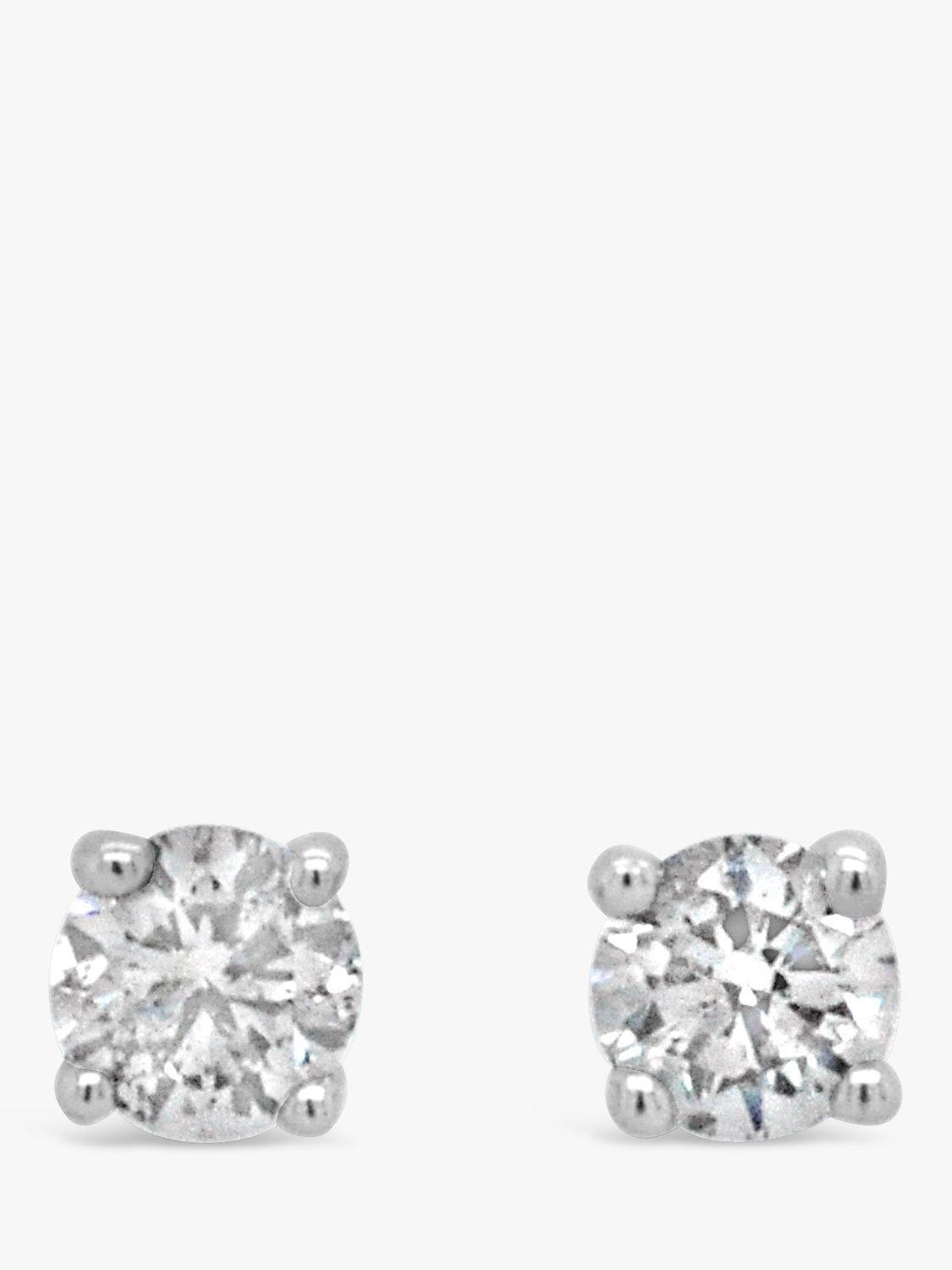 Product image 1 of 4, which shows Milton & Humble Jewellery Pre-Loved 9ct White Gold Diamond Stud Earrings