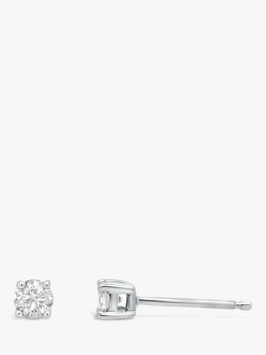 Product image 2 of 4, which shows Milton & Humble Jewellery Pre-Loved 9ct White Gold Diamond Stud Earrings