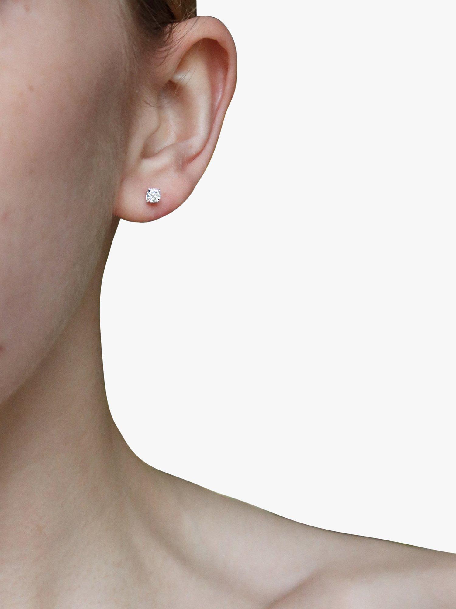 Product image 3 of 4, which shows Milton & Humble Jewellery Pre-Loved 9ct White Gold Diamond Stud Earrings