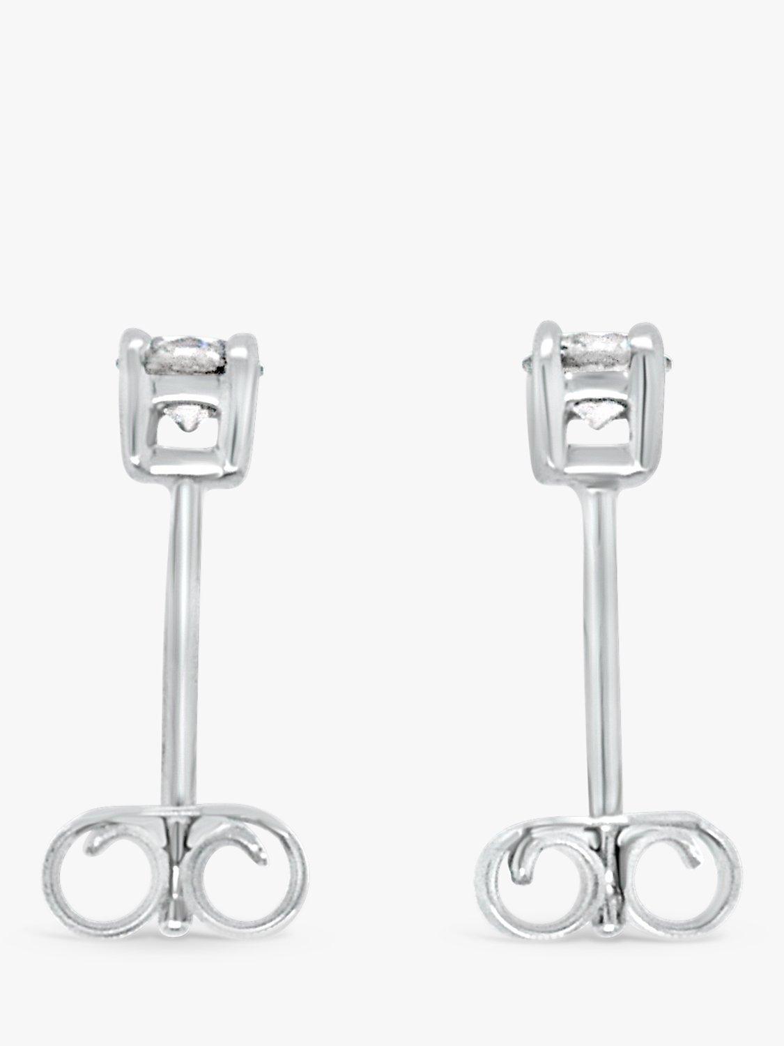 Product image 4 of 4, which shows Milton & Humble Jewellery Pre-Loved 9ct White Gold Diamond Stud Earrings