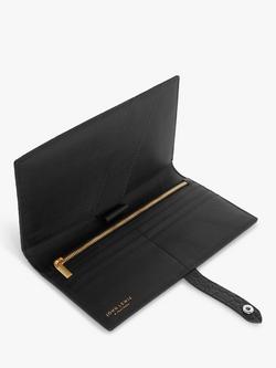 John Lewis Leather Travel Wallet - view 2, Black Croc Leather