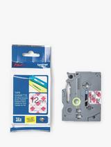 Brother TZe-MPRG31 Labelling Tape, Black on Red Gingham, 12mm x 4m