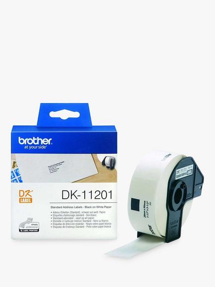 Brother DK-11201 Label Roll, Black on White, 29mm x 90mm, Black On White