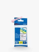 Brother TZe-MQE31 Labelling Tape, Black on Pastel Pink, 12mm x 4m