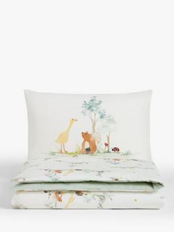 John Lewis Little Animals Toddler Pure Cotton Duvet Cover and Pillowcase Set, Multi, Multi