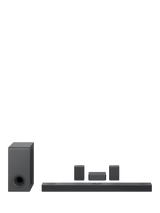 LG S80QR Bluetooth Wi-Fi Soundbar with Meridian Technology, High Resolution Audio, Dolby Atmos, DTS:X, Wireless Subwoofer & Rear Speakers, Dark Steel Silver