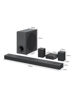 LG S80QR Bluetooth Wi-Fi Soundbar with Meridian Technology, High Resolution Audio, Dolby Atmos, DTS:X, Wireless Subwoofer & Rear Speakers, Dark Steel Silver - view 2, Dark Steel Silver