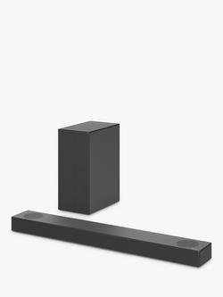 LG S75Q Bluetooth Soundbar with Meridian Technology, High Resolution Audio, Dolby Atmos, DTS:X & Wireless Subwoofer, Dark Steel Silver, Dark Steel Silver