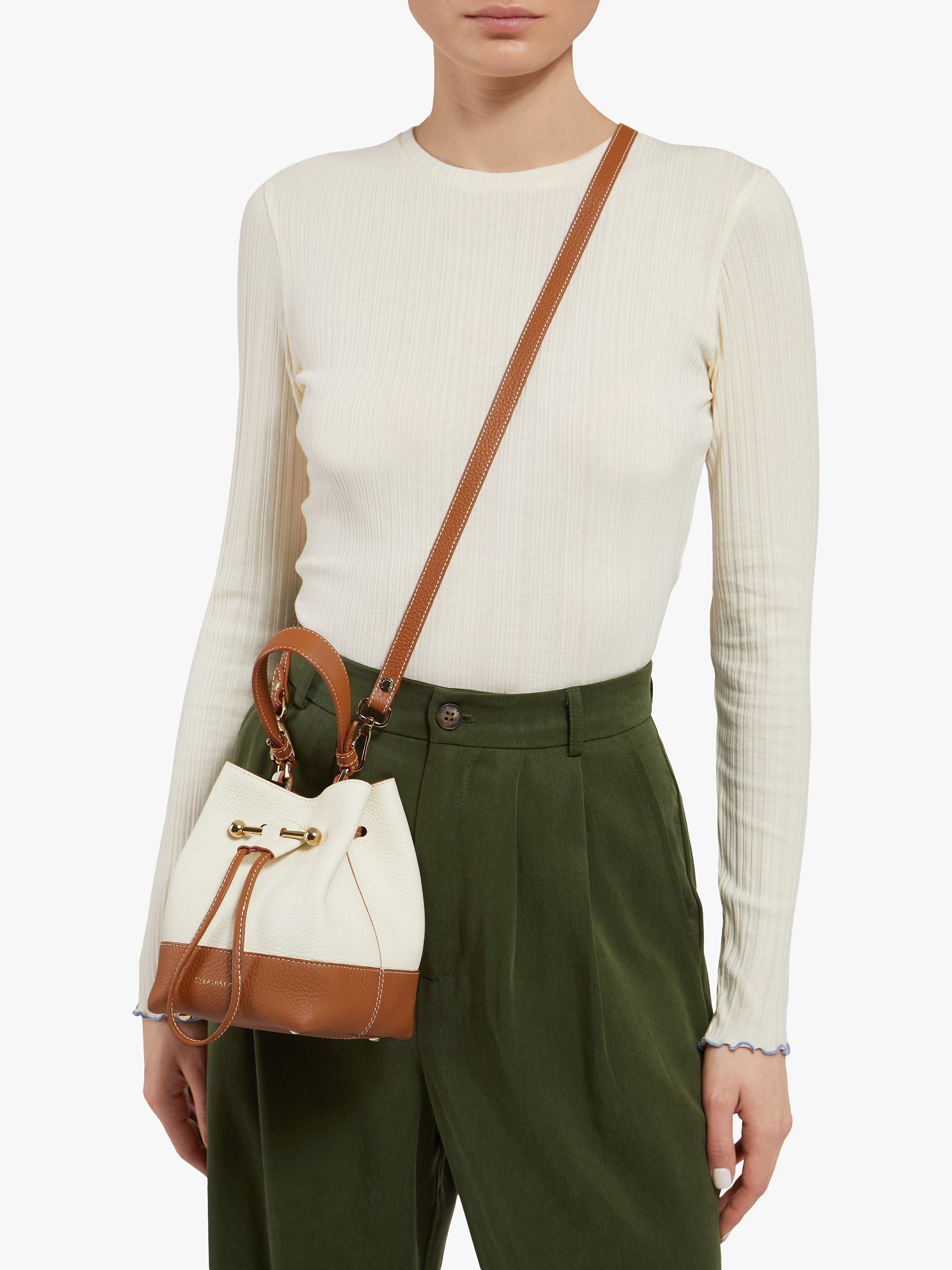 Product image 4 of 5, which shows Strathberry Lana Osette Leather Bucket Bag, Vanilla