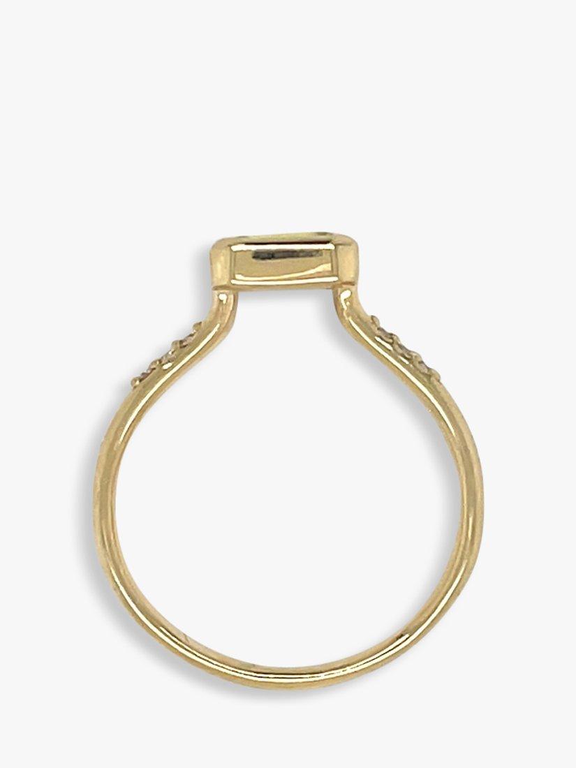 E.W Adams 9ct Yellow Gold Diamond & Garnet Cocktail Ring, N