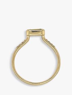 E.W Adams 9ct Yellow Gold Diamond & Garnet Cocktail Ring, N - view 2, Gold/Red