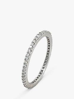 E.W Adams 18ct White Gold Diamond Full Eternity Ring, N, Silver