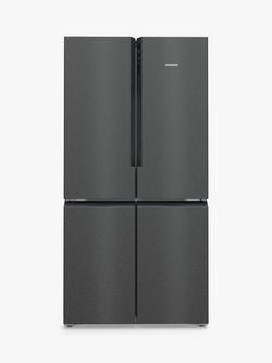 Siemens iQ300 KF96NAXEAG Freestanding 65/35 American Fridge Freezer, Black Stainless Steel, Black Stainless Steel