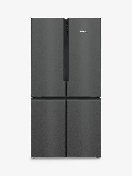 Siemens iQ300 KF96NAXEAG Freestanding 65/35 American Fridge Freezer, Black Stainless Steel, Black Stainless Steel