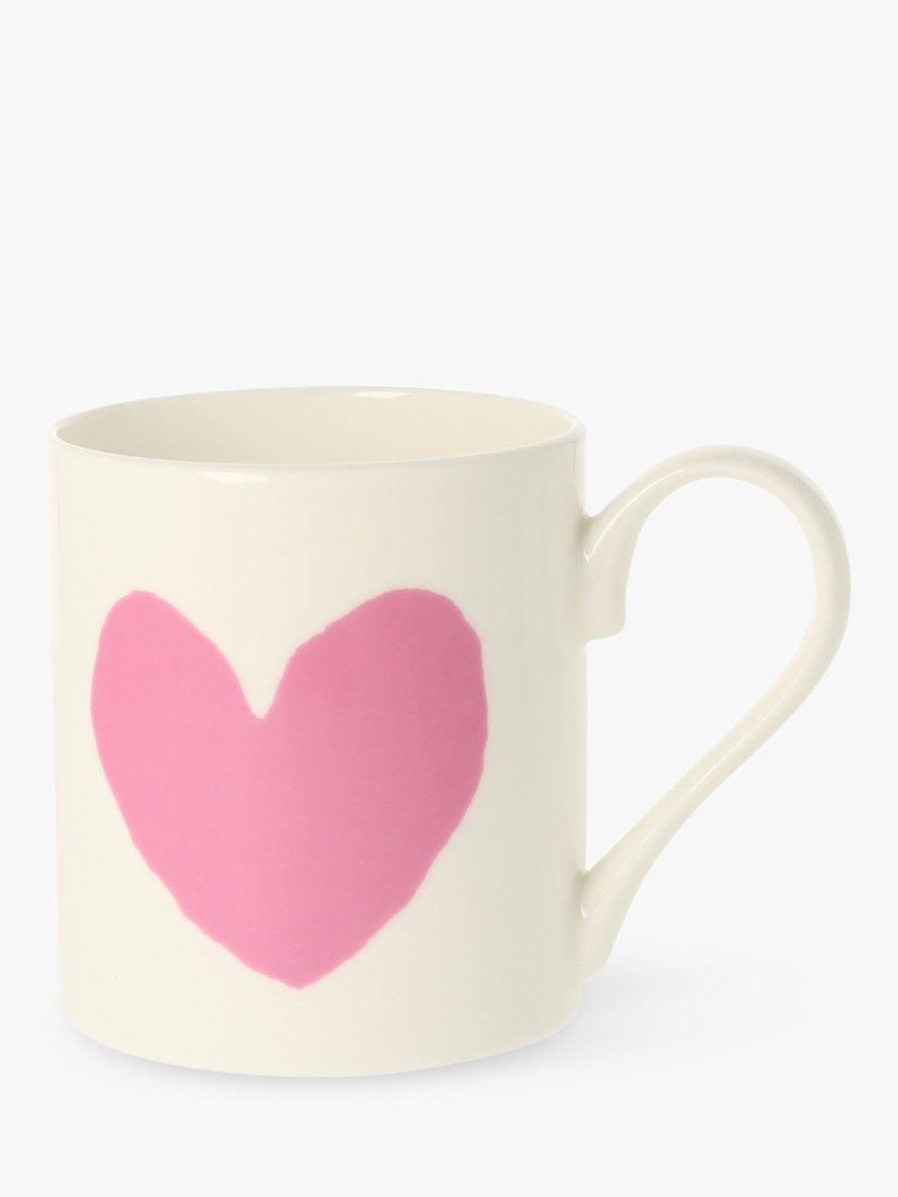 McLaggan Smith Large Heart Bone China Mug, 300ml, Bright Pink