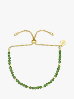 Estella Bartlett Amelia Agate Beaded Bracelet, Gold/Green, Gold/Green