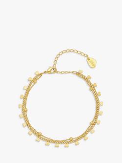 Estella Bartlett Treasure Me Heart Droplet Double Bracelet, Gold, Gold