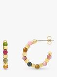 Estella Bartlett Coco Tourmaline Beaded Hoop Earrings, Gold/Multi