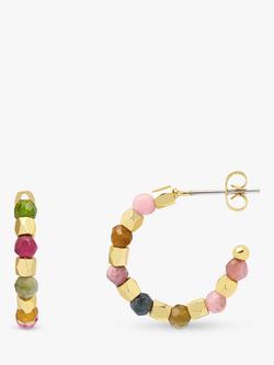 Estella Bartlett Coco Tourmaline Beaded Hoop Earrings, Gold/Multi, Gold/Multi