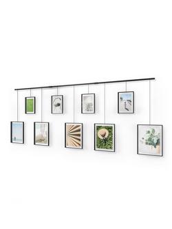 Umbra Exhibit Multi Hanging Photo Frame Display, 9 Photo, Black - view 2, Black